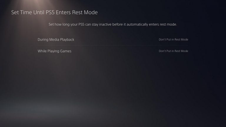 How to disable and avoid rest mode on PS5