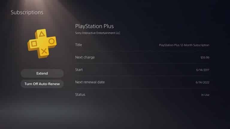 How to turn off PlayStation Plus Auto-Renew on PS5