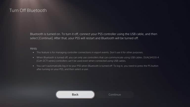 How to turn off Bluetooth on PS5