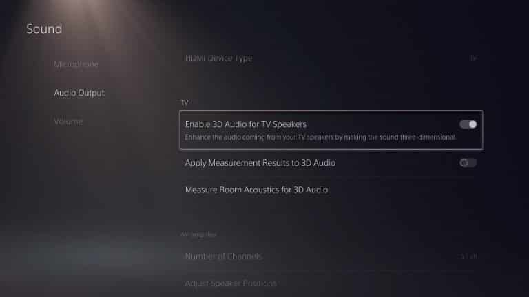 How to enable and optimize 3D Audio for TV speakers on PS5