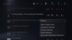 Can you reset trophies on PS5?